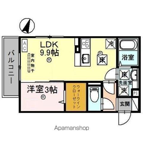 SOLUTIONS Ⅶ B棟(1LDK/1階)の間取り写真