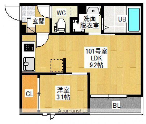 GRANDTIC CRYSTAL GRANDTIC 長束6(1LDK/1階)の間取り写真