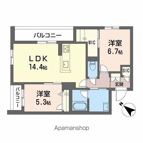 メゾン パルク 清水(2LDK/2階)の間取り写真
