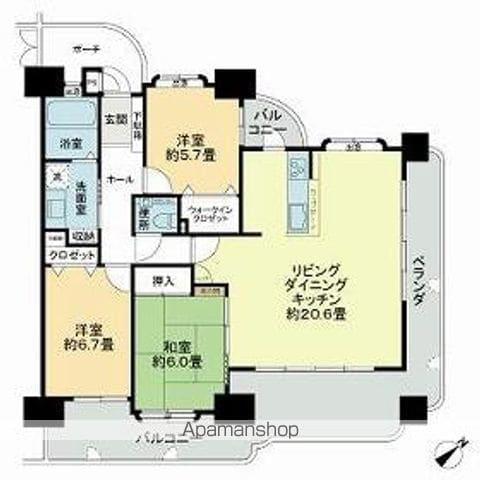 シティライフ西原(3LDK/6階)の間取り写真