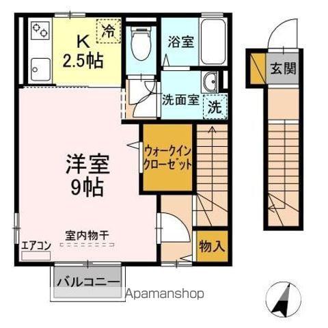 リトルアイランドⅢ(1K/2階)の間取り写真