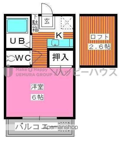 ベルーナふくとみ(1K/2階)の間取り写真