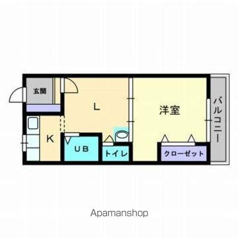 宮脇第8マンション(1DK/1階)の間取り写真