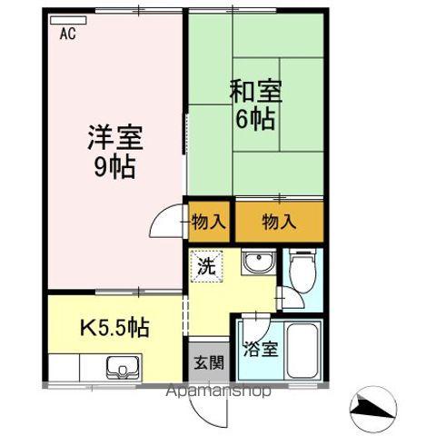 尾方ハイツ(2K/2階)の間取り写真