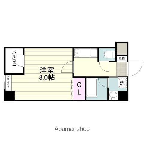 アンソレイエ鴨池(1K/4階)の間取り写真