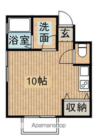 センチュリー21金田 F棟(ワンルーム/2階)の間取り写真