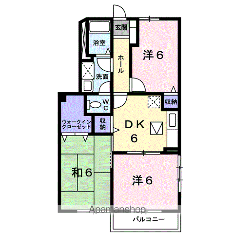 ペイサージュⅡ(3DK/1階)の間取り写真
