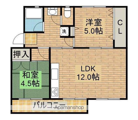 浅香山15棟(2LDK/5階)の間取り写真