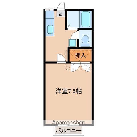 ロイヤルメゾンC(1K/2階)の間取り写真