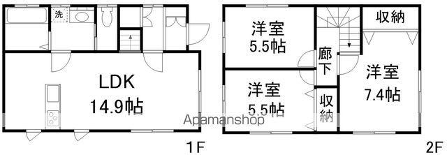 仙石線 多賀城駅 徒歩6分 2階建 築13年(3LDK)の間取り写真