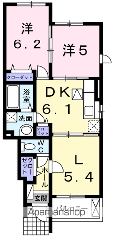 ボヌール・アヴニール 1(2LDK/1階)の間取り写真