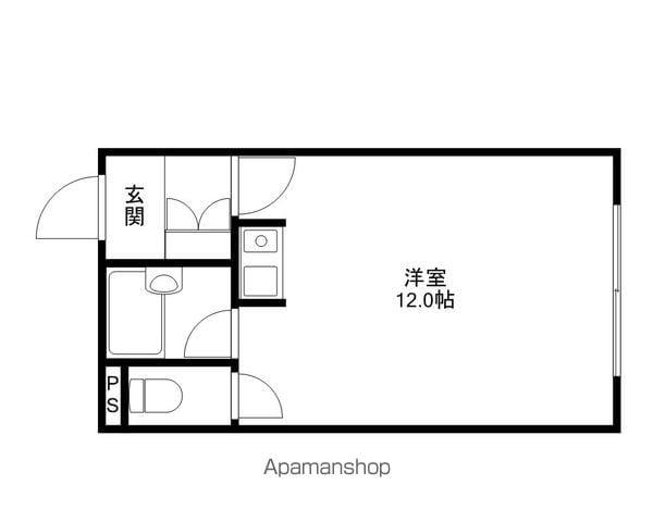 石部の郷なべしゃろーむ(ワンルーム/2階)の間取り写真