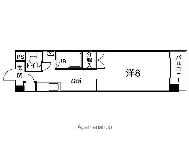 トレンディ山越(1DK/1階)の間取り写真