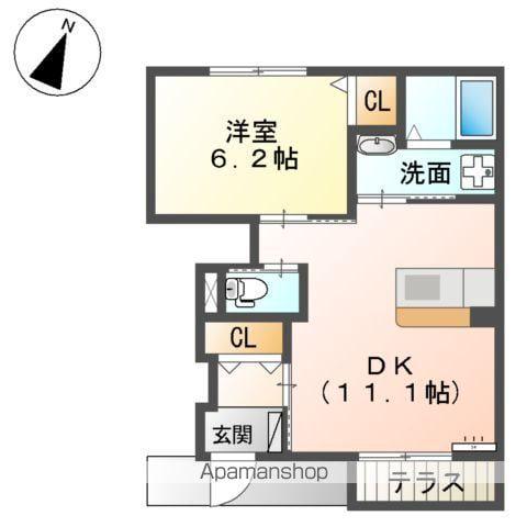 シャン・ドゥ・ポワロ(1LDK/1階)の間取り写真