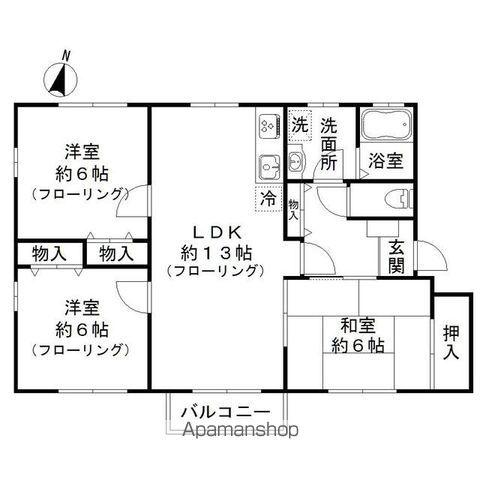 シティパル弐番館(3LDK/2階)の間取り写真
