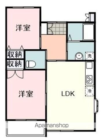 MARUSU竜南(2LDK/1階)の間取り写真