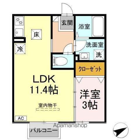 ユイマールガーデンⅢ(1LDK/1階)の間取り写真