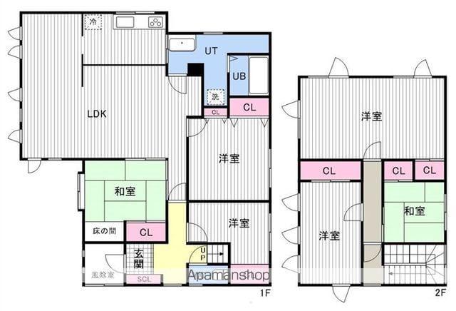 札幌市東西線 宮の沢駅 徒歩25分 2階建 築49年(6LDK)の間取り写真