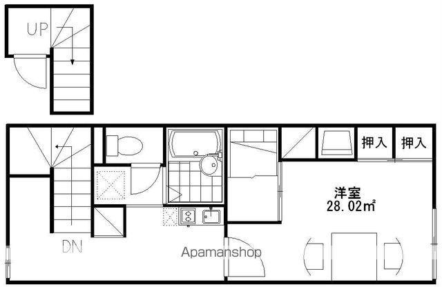 レオパレスWING日野(1K/2階)の間取り写真