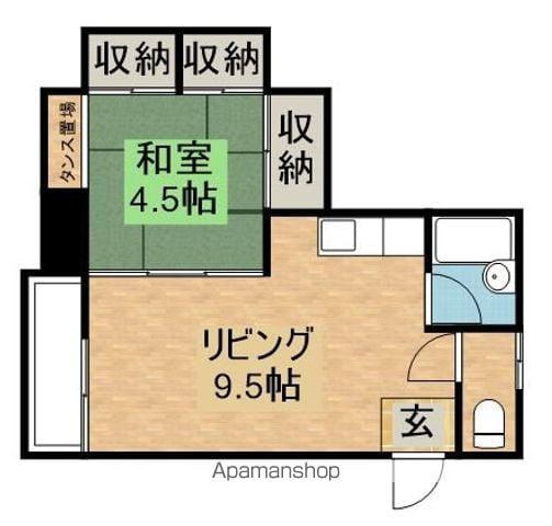 グリーンハウス(1LDK/3階)の間取り写真