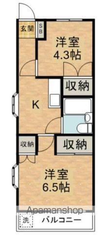 JUN東久留米(2K/2階)の間取り写真