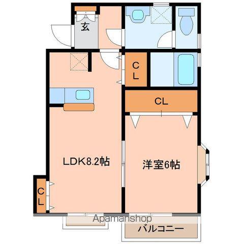 レーヴ落合参番館(1LDK/2階)の間取り写真