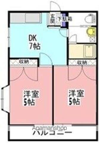 ハイツプラムA棟(2DK/2階)の間取り写真
