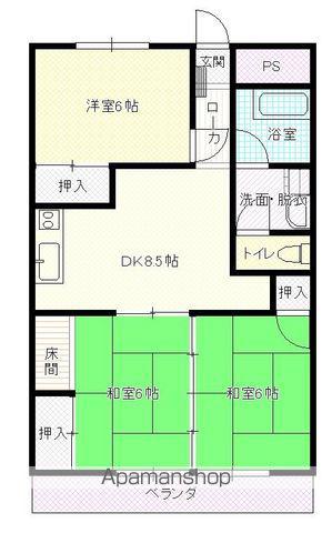 パールハイツ(3LDK/4階)の間取り写真