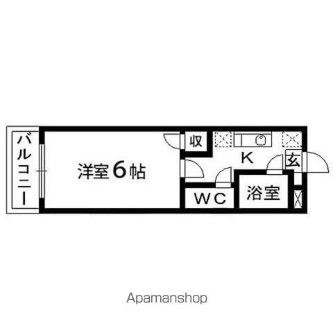 アクティブパレス百合ヶ丘B8(1K/1階)の間取り写真
