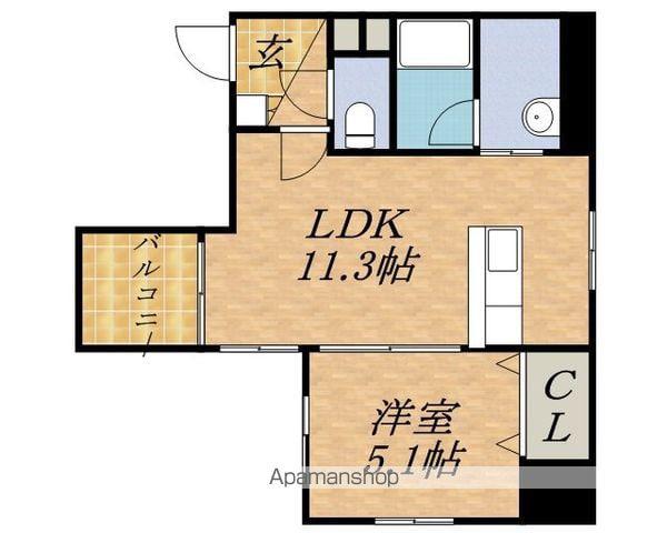 円山シャトー桂和医大前(1LDK/8階)の間取り写真