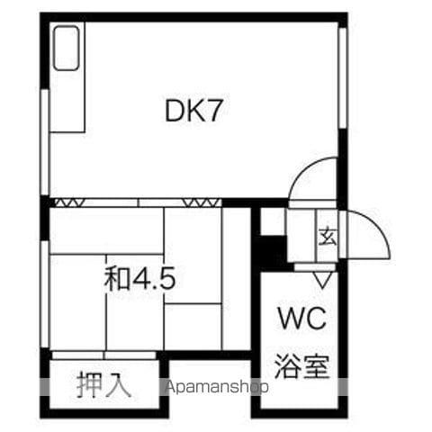 南郷ハイツ(1DK/3階)の間取り写真