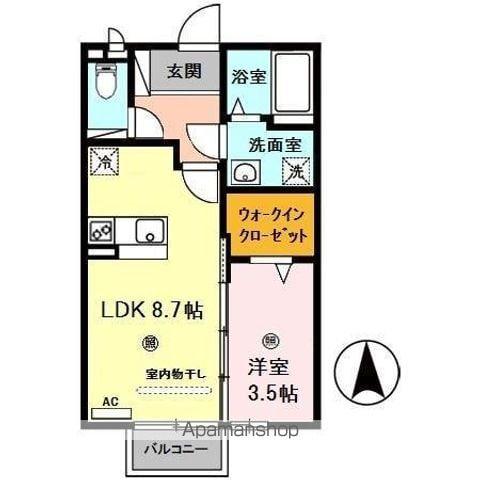 グランディールⅡ(1LDK/2階)の間取り写真