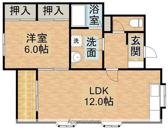 グリーンハイツヒロタカF(1LDK/2階)の間取り写真