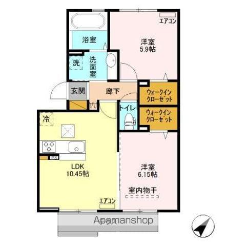 フォルモント(2LDK/1階)の間取り写真