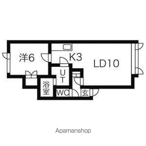 クラージュ平岡(1LDK/2階)の間取り写真