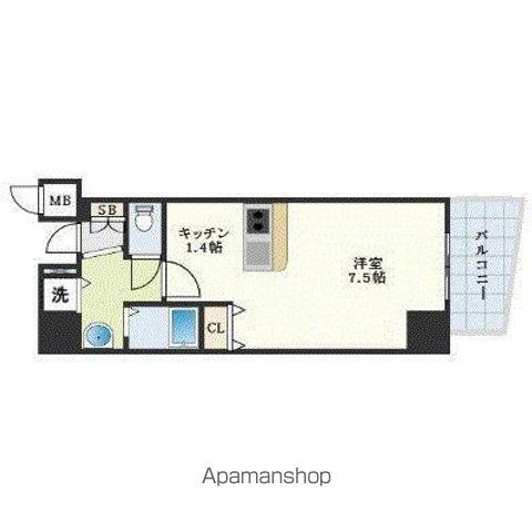 プレサンス覚王山D-STYLEⅡ(1K/9階)の間取り写真