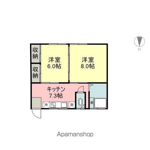 ハイツクローバー(2K/2階)の間取り写真
