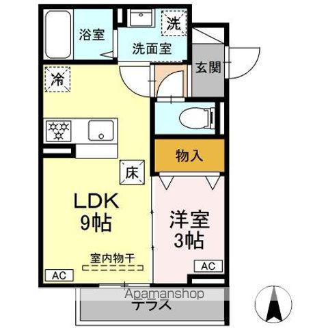 グラナーデ扇Ⅰ C(1LDK/1階)の間取り写真