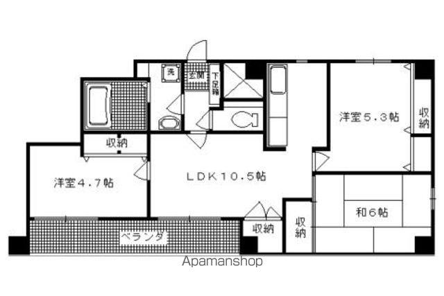 サンクスシティFUKUI(3LDK/3階)の間取り写真