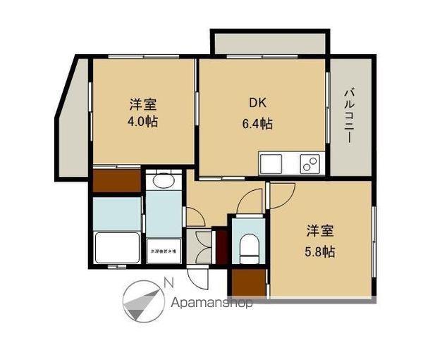 DEVELOP泊(2DK/5階)の間取り写真