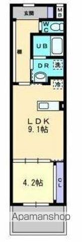リンヒナーノH(1LDK/4階)の間取り写真