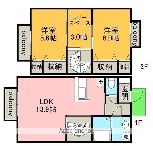 GARDEN VILLAGE H(2LDK)の間取り写真