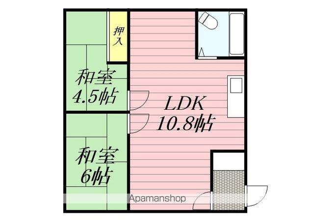 ハイツリバーサイド(2LDK/2階)の間取り写真