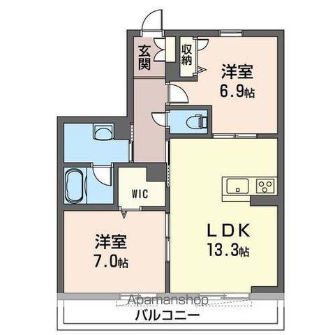 ティサージュ(2LDK/3階)の間取り写真