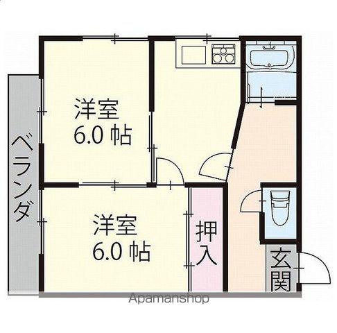 マンション飛騨(2DK/4階)の間取り写真