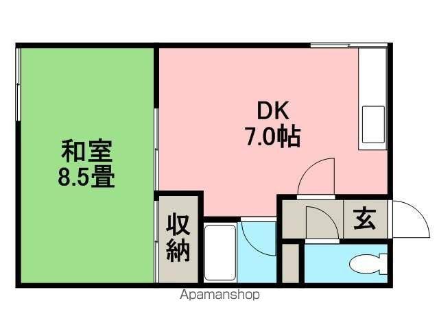 オリンピア1(1DK/1階)の間取り写真