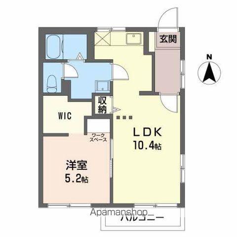 フラワーフレグランス(1LDK/2階)の間取り写真