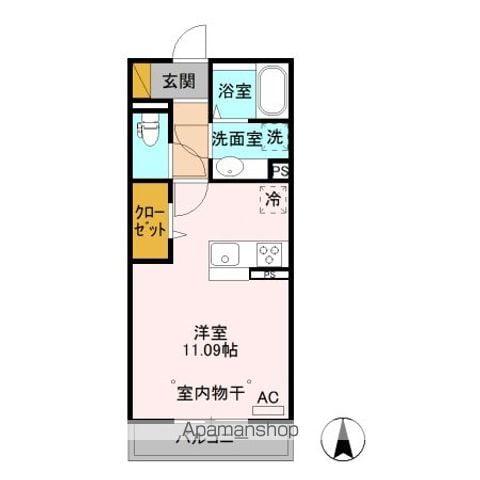 エクシブ(ワンルーム/2階)の間取り写真