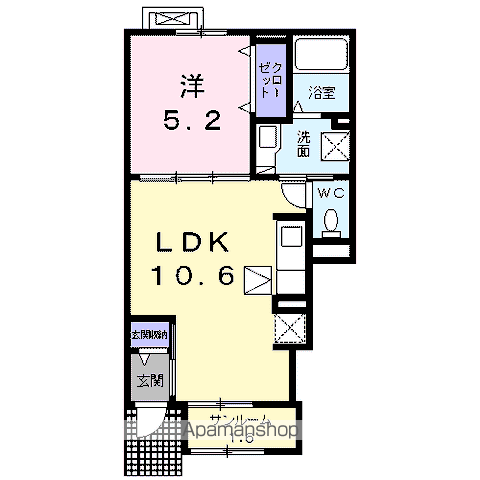 アステール(1LDK/1階)の間取り写真