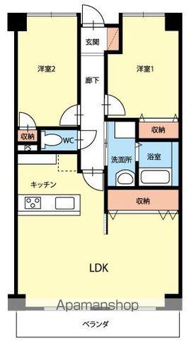ラトゥールTOWA(2LDK/1階)の間取り写真